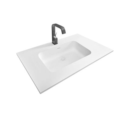 Royal Plaza Intent Plan vasque 60x45x1.5cm 1 trou de robinet 1 vasque Solid Surface Blanc mat