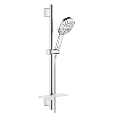 GROHE Rainshower SmartActive 130 Ensemble barre de douche - 60cm - douchette à main ronde - 3 types de jets - flexible de douche lisse - avec porte-savon - chrome