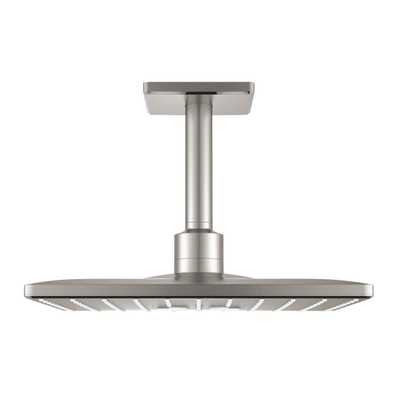 GROHE Rainshower SmartActive hoofddoucheset: hoofddouche 310 SmartActive vierkant plafondmontage m. 2 straalsoorten supersteel