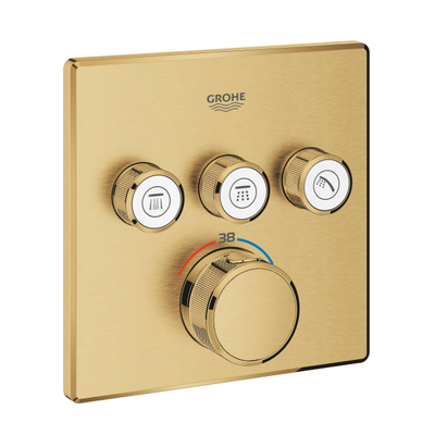 Grohe SmartControl Inbouwthermostaat - 4 knoppen - 15.8x15.8cm - brushed cool sunrise