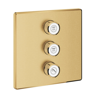 Grohe Grohtherm SmartControl Afbouwdeel - voor inbouwkraan - volumeregeling (stopkraan) - 3 functies - vierkant - brushed cool sunrise (goud)