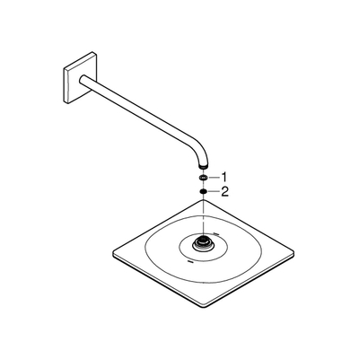 GROHE Rainshower SmartActive 310 Cube Hoofddouche - 31x31cm - 1 straalsoort - wandarm 43cm - geborsteld cool sunrise