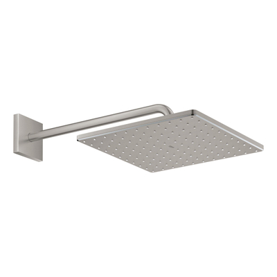 GROHE Rainshower SmartActive hoofddoucheset: hoofddouche 310 vierkant met douchearm wandmontage 42.2cm met 1 straalsoort supersteel