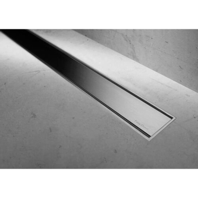 Easy Drain Compact 50 TAF Low caniveau de douche avec grille Zero inox brossé, garde d'eau 50mm 110cm profondeur d'encastrement 100mm avec sortie latérale