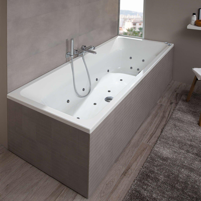 Villeroy & Boch Just combipool - 170x75cm pneumatisch - met 22 jets - mat wit