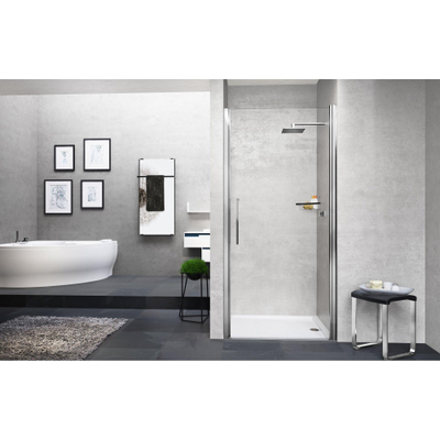 Novellini Young 2.0 1B porte pivotante pour niche 57/61x200cm chrome/transparent