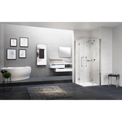 Novellini Yound 2.0 2GS cabine de douche entrée de coin portes pliantes 79/81x200cm chrome mat/ claire