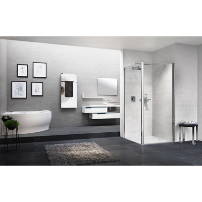 Novellini Young 2.0 F1 paroi latérale 65/67x200cm avec profilé chrome mat et verre transparent