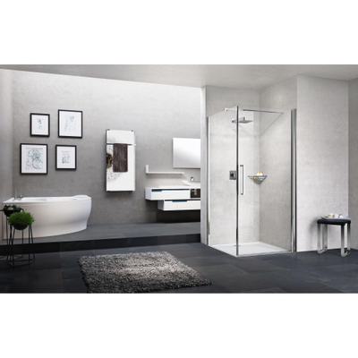 Novellini Young 2.0 F1 Paroi latérale 80x200cm pour porte pivotante G et Porte pliante 2GS Profilé Chrome et Verre clair