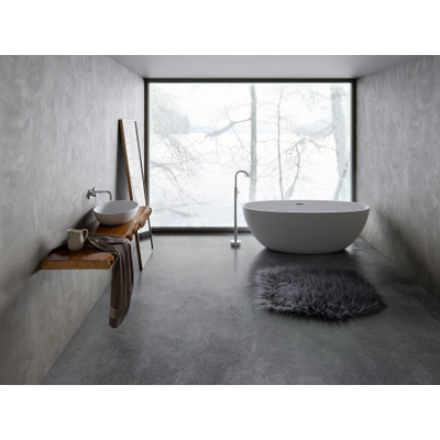 Baignoire îlot Royal plaza Lengua 180x80cm ovale avec bonde pop up mat blanc