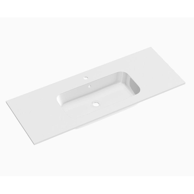 Royal Plaza Intent Plan vasque 120x45x1.5cm 0 trous de robinet 1 vasque Solid Surface Blanc mat