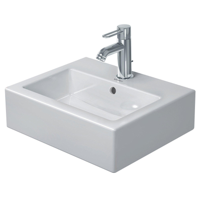 Duravit Vero lave-mains dessous rectifié 45x35cm avec trou de robinetterie et trop-plein blanc