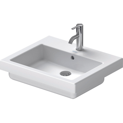 Duravit Vero lavabo encastré 55x46,5cm avec trou de robinetterie et trop-plein avec WonderGliss blanc