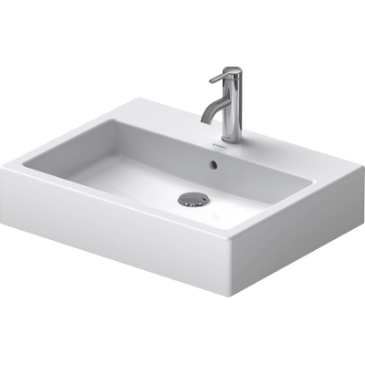 Duravit Vero Opbouwwastafel - geslepen - met kraangat - met overloop - 59.5x46.5cm - met wondergliss - inclusief bevestiging - wit