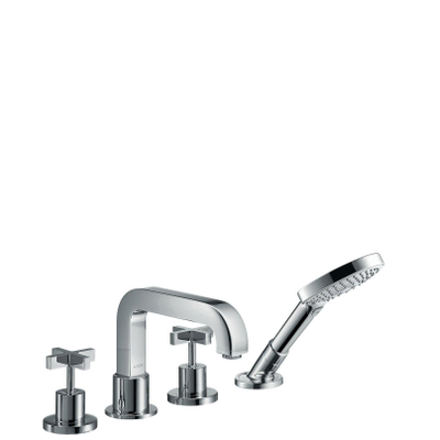 AXOR Citterio jeu de finition pour robinet de bord de baignoire 4 trous avec croisillons sans plaque chrome