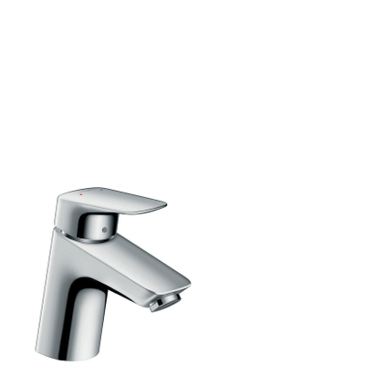 Hansgrohe Logis 1 greeps wastafelkraan - 70 met metalmet - trekwaste - hoogglans chroom