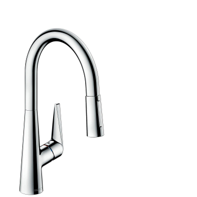 Hansgrohe Talis m51 Eengreeps keukenmengkraan - 200 met uittrekbare vuistdouche - 2 straalsoorten - hoogglans chroom