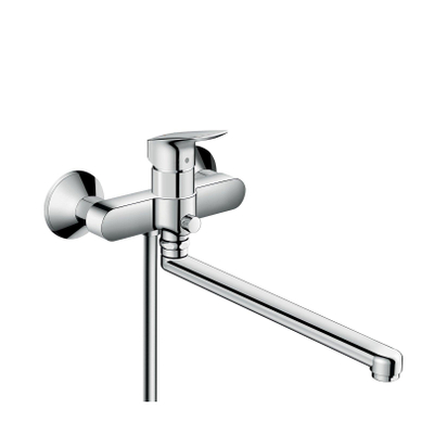 Hansgrohe Logis Badkraan - met omstel en koppelingen - met extra lange uitloop 30cm - hoogglans chroom