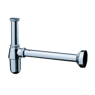 Hansgrohe Sifon 1.1/4inch - met rozet - inclusief muurbuis - messing chroom