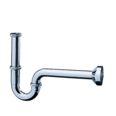 Hansgrohe Sifon 1.1/4inch - met rozet - inclusief muurbuis - messing chroom