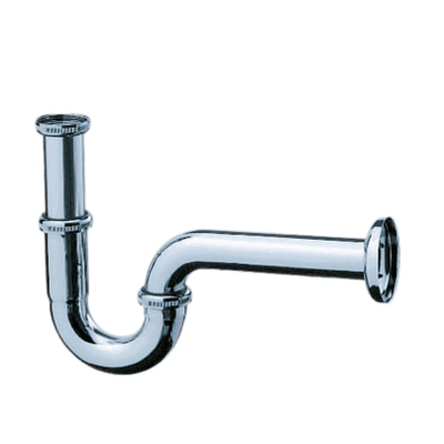 Hansgrohe Sifon 1.1/4inch - met rozet - inclusief muurbuis - messing chroom