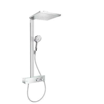 Hansgrohe Raindance e Square E300 - doucheset Opbouw- - 1jet - thermostaat - ecosmart E300 - hoofddouche - hoogglans chroom