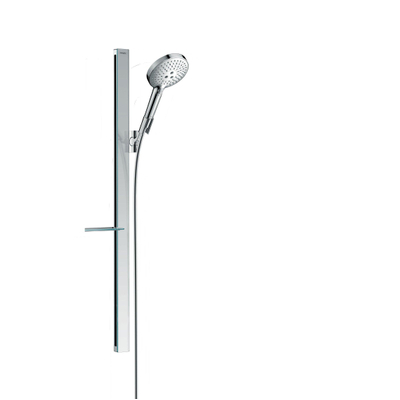 Hansgrohe Raindance Select S Unica Ensemble de douche - barre coulissante - Raind. Select S 120 douchette 3 jets EcoSmart porte-savon - 90cm - flexible de douche 160cm - chrome