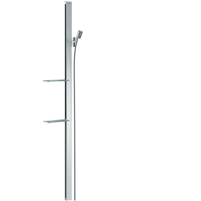 Hansgrohe Unica E - glijstang - met isiflex B - doucheslang - 160cm en casetta E zeepschaal - 150cm - hoogglans chroom