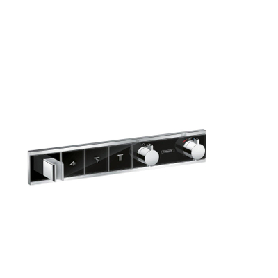 Hansgrohe Rainselect Afbouwdeel - voor inbouw douchekraan - thermostatisch - voor 3 functies - met handdouchehouder - 52.7x90cm zwart/chroom - thermostaat - zwart