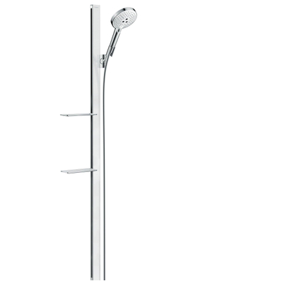 Hansgrohe Raindance Select S Unica Doucheset - glijstang - raindance select S 120 3jet handdouche - zeepschaal - 150cm - doucheslang 160cm - wit/chroom OUTLET