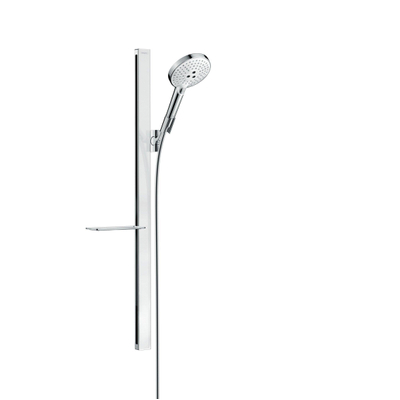 Hansgrohe Raindance Select S Unica Ensemble de douche - barre coulissante - douchette Raindance Select S 120 3 jets - porte-savon - 90cm - flexible de douche 160cm - blanc/chrome