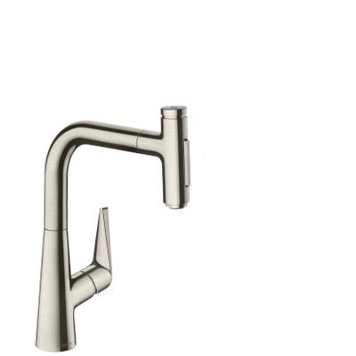 Hansgrohe Talis Select M51 M5117-H220 1-greeps keukenmengkraan - uittrekbare vuistdouche - rvs look