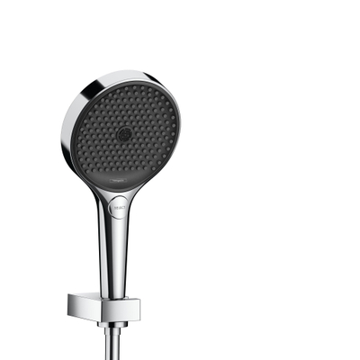 Hansgrohe Rainfinity Ensemble de douche avec PowderRain 130 pomme de douche à main 3 jets avec support mural avec flexible de douche 125cm chrome