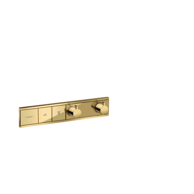 Hansgrohe Rainselect Afbouwdeel - voor inbouw douchekraan - thermostatisch - voor 2 functies - 45.6x90cm - thermostaat - gepolijst goud