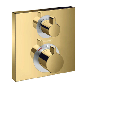 Hansgrohe Ecostat Square - afbouwdeel - voor inbouw - thermostaat - met stop- en omstelkraan - glans goud