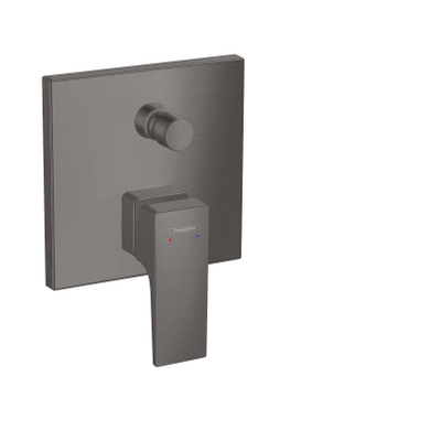 Hansgrohe Metropol 1 greeps badmengkraan - afbouwdeel - met rechte greep en zekerheidsco - met - hoogglans zwart chroom