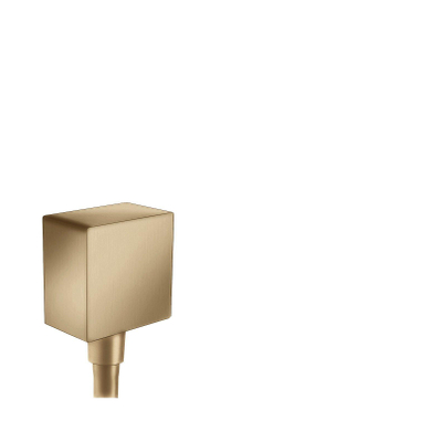 Hansgrohe Fixfit Square muuraansluitbocht m. terugslagklep brushed bronze