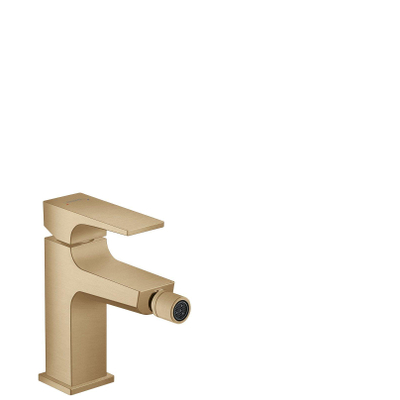 Hansgrohe Metropol 1-gats bidetkraan - 100 met push open waste - met voorsprong uitloop 12.9cm - geborsteld brons