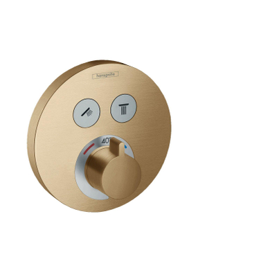 Hansgrohe Showerselect s afdekset thermostaat 2 functies brushed bronze SHOWROOMMODEL