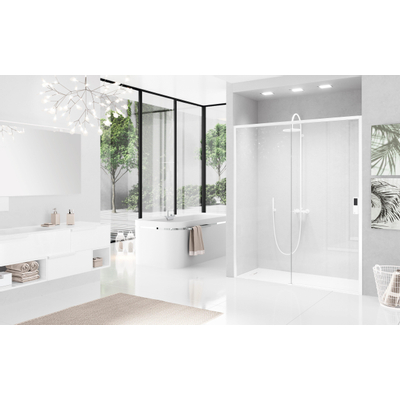 Novellini Douchedeur - 97-101x200cm - helder - wit mat