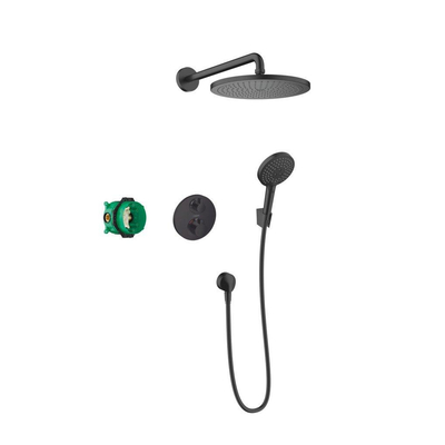 Hansgrohe Croma ensemble de douche encastré complet raindance powderrain 240 - noir mat