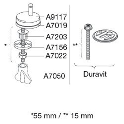 Pressalit Delight Garniture de fixation abattant de WC inox/chrome
