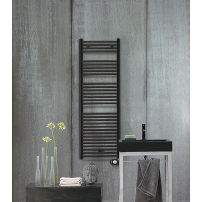 Zehnder Aura E Radiateur sèche-serviettes électrique 90,6x50cm 500 watts 230 volts | 50 Hz Acier Noir Mat