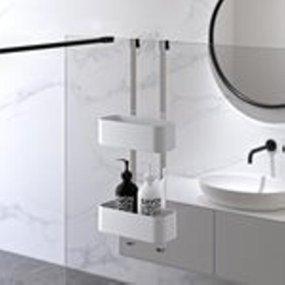 Geesa Frame Étagère de douche suspendue double 25cm Blanc / Chrome
