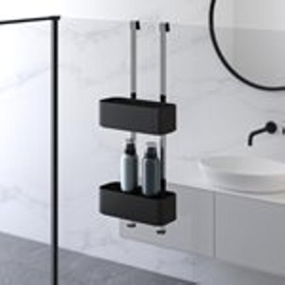 Geesa Frame Doucherek hangend dubbel 25cm Zwart / Chroom