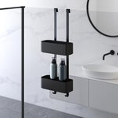 Geesa Frame Doucherek hangend dubbel 25cm Zwart