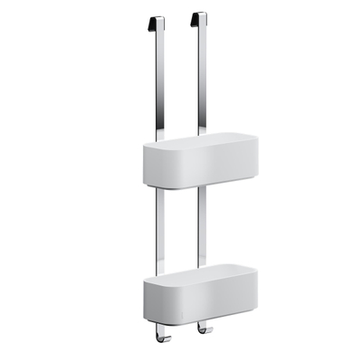 Geesa Frame Étagère de douche suspendue double 25cm Blanc / Chrome