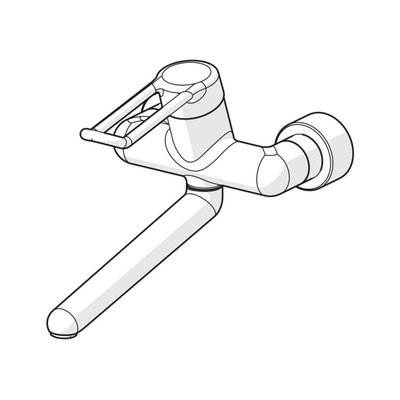 Hansa Hansamedipro robinet mural avec levier étrier de projection avec bec orientable 31,1 cm avec raccords encastrés fermables chrome