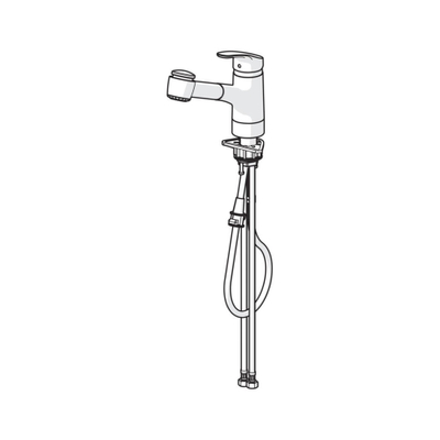 Hansa Hansamix Mitigeur d''évier monotrou avec douchette extractible avec bec 23,5cm chrome