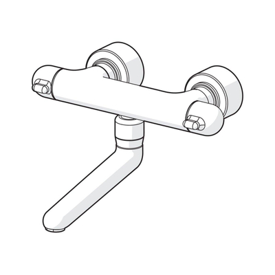 Hansa Hansacare robinet mural thermostatique avec bec pivotant 25,9 cm avec raccords encastrés obturables chrome